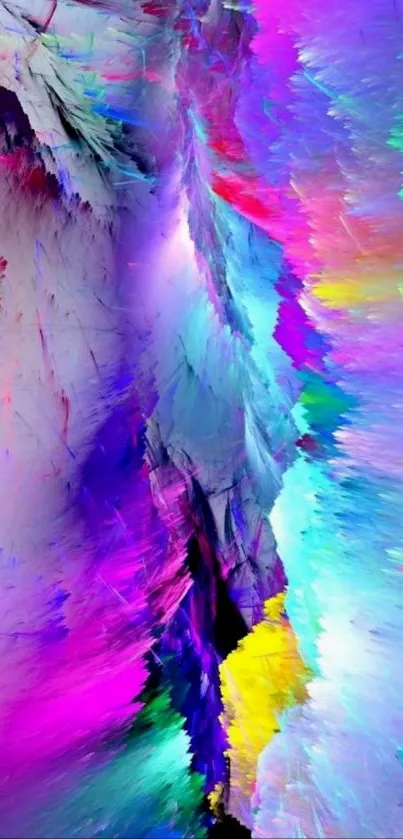 Vibrant abstract color splash wallpaper in magenta and cyan hues.