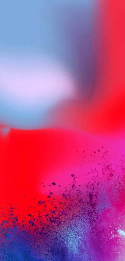 Vibrant abstract wallpaper with red and blue color splash.