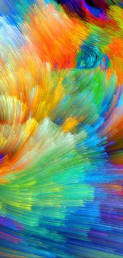 Vibrant abstract color swirls mobile wallpaper.