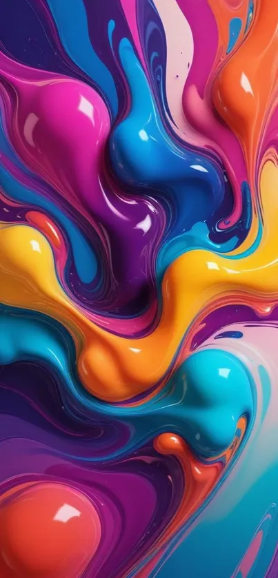 Vibrant abstract wallpaper with colorful swirls.