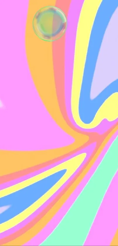 Vibrant pastel abstract swirl wallpaper for mobile.