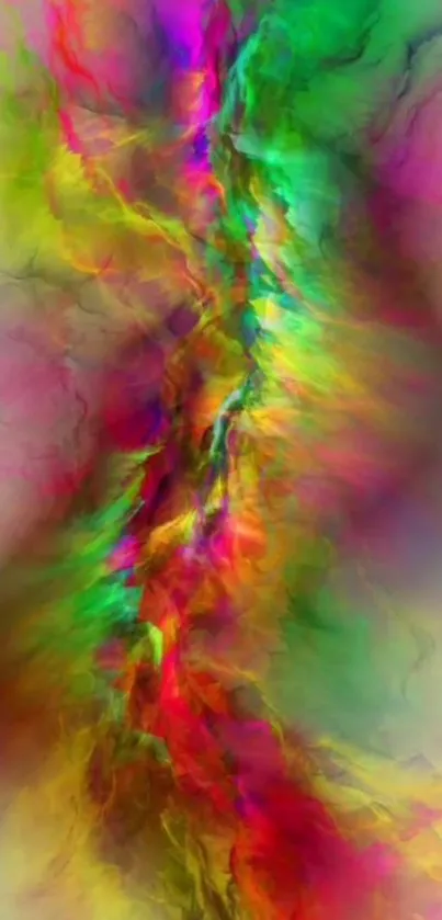 Vibrant abstract wallpaper with swirling neon colors and fluid patterns.