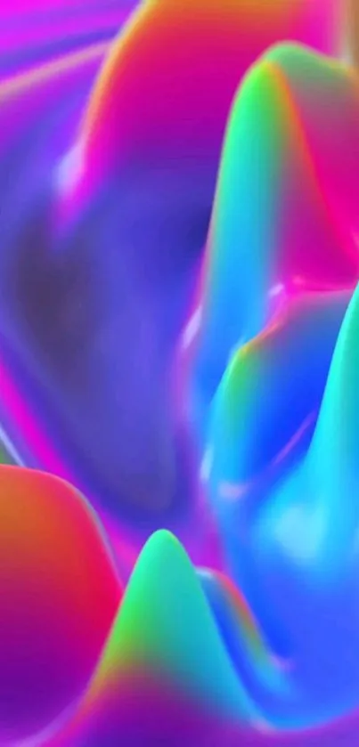 Vibrant abstract mobile wallpaper with colorful waves.