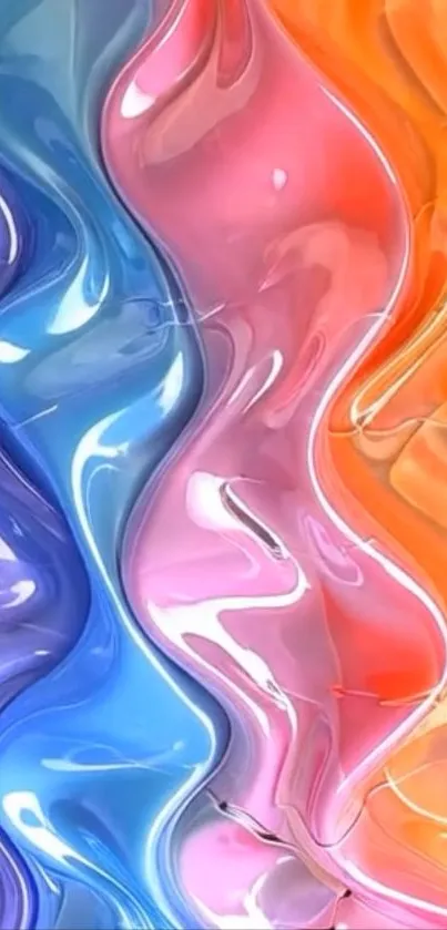 Vibrant abstract wallpaper with colorful waves.