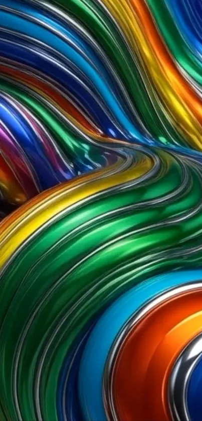Abstract colorful waves in vibrant design.
