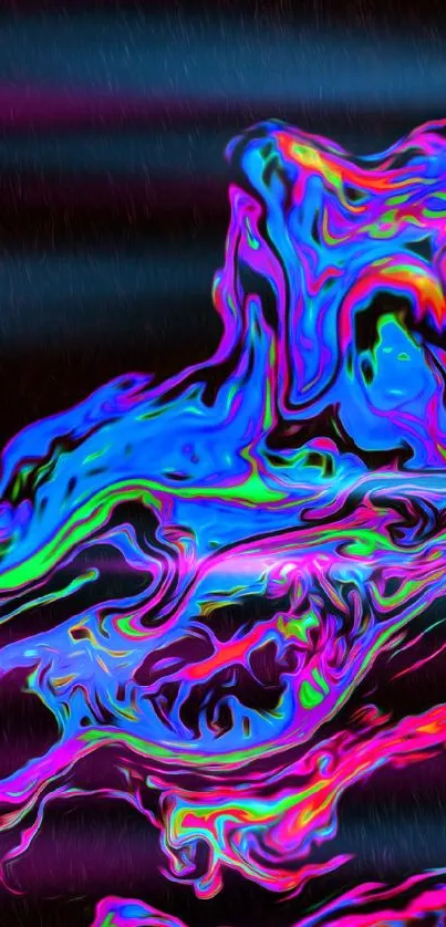 Vibrant abstract wallpaper with neon colors and fluid design.