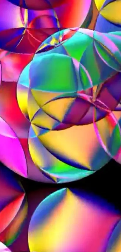 Colorful abstract circles wallpaper with vibrant hues.