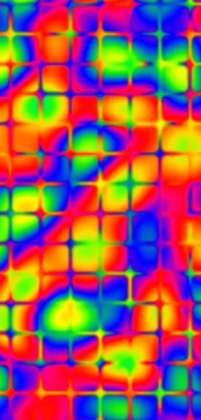 A vibrant and colorful abstract pattern featuring rainbow hues.