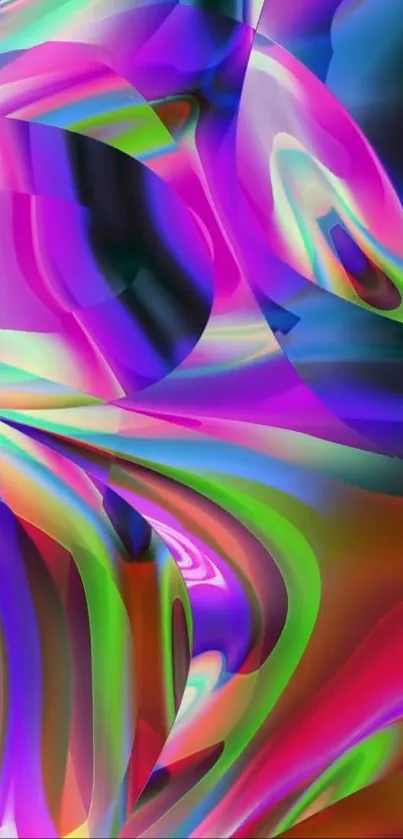 Vibrant and colorful abstract swirl design wallpaper.