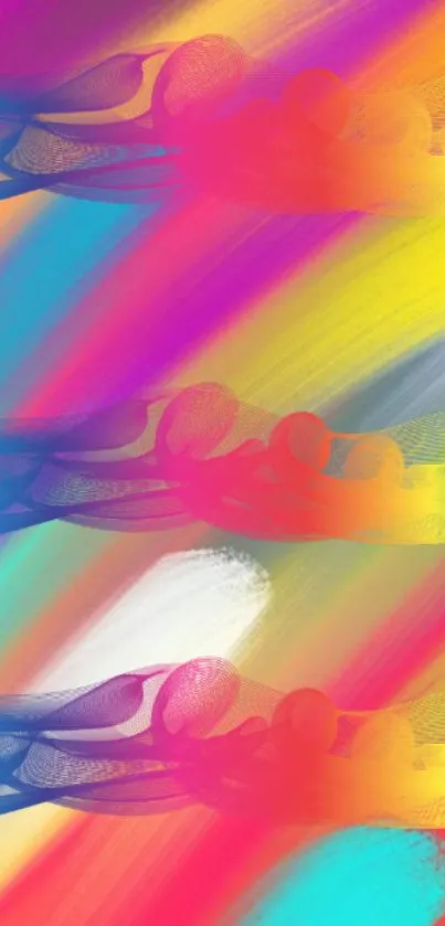 Colorful abstract wallpaper with vibrant rainbow swirls and patterns.