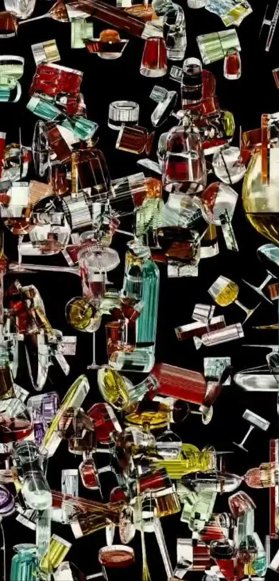 Abstract crystal structures on a dark background.