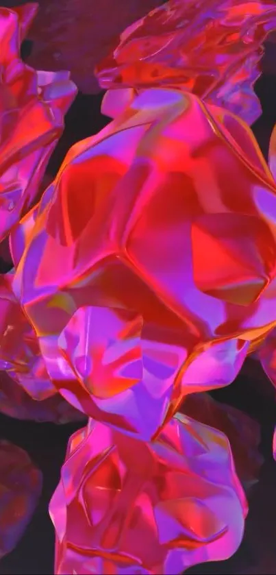 Vibrant abstract crystals with pink hues.