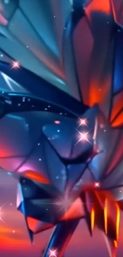 Colorful abstract geometric digital art wallpaper with vibrant colors.