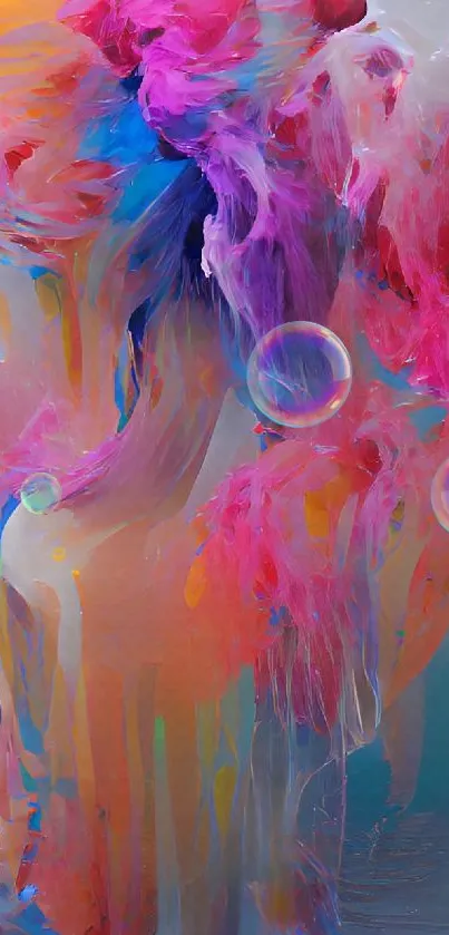 Colorful abstract dream art with pink hues.