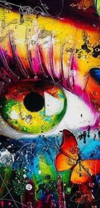 Vibrant abstract eye art with vivid colors.