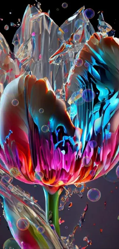 Colorful abstract flower wallpaper design.