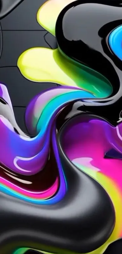 Vibrant abstract wallpaper with colorful flowing curves.