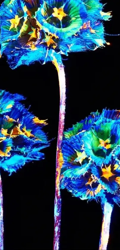 Vibrant abstract flower pattern wallpaper
