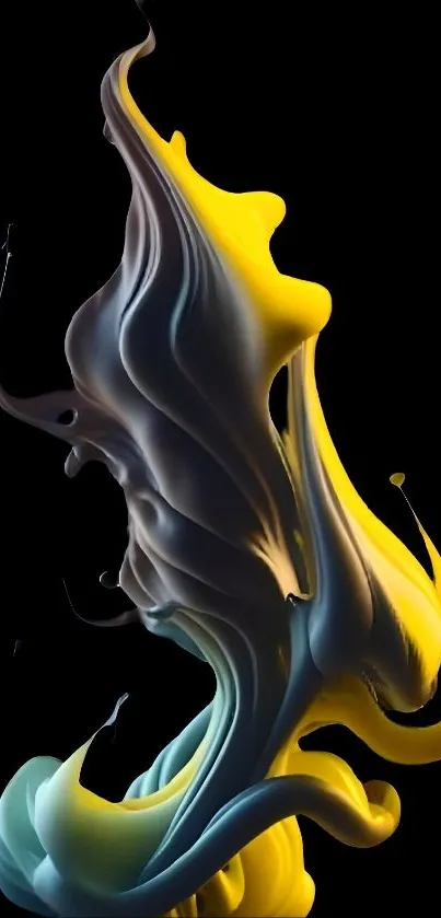 Abstract fluid art with vibrant colors on a black background.