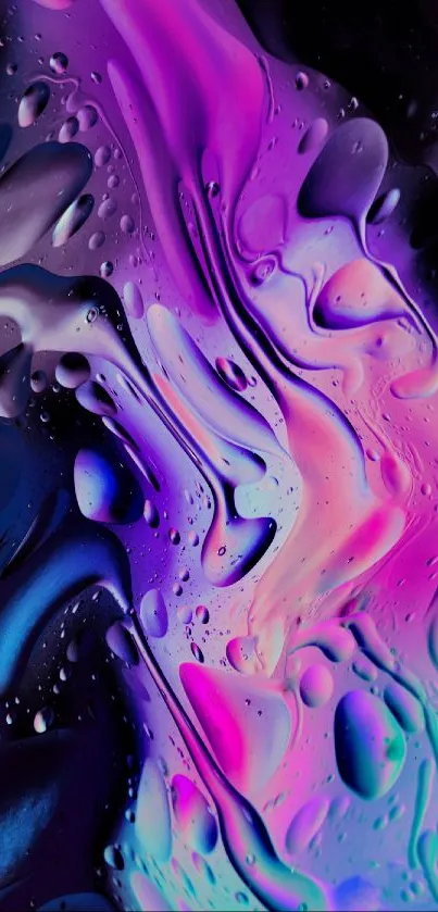 Vibrant abstract fluid wallpaper with purple and blue swirls.