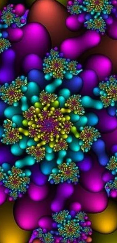 Colorful fractal wallpaper for mobile phone.