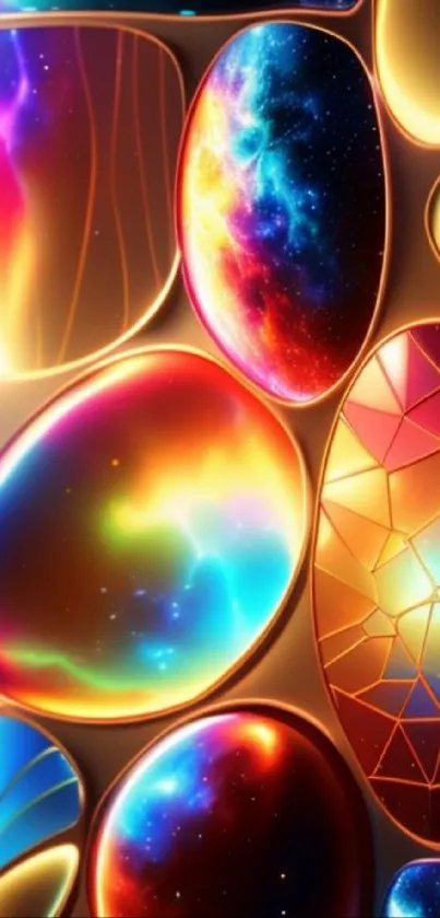 Vibrant abstract galaxy wallpaper with colorful cosmic designs.