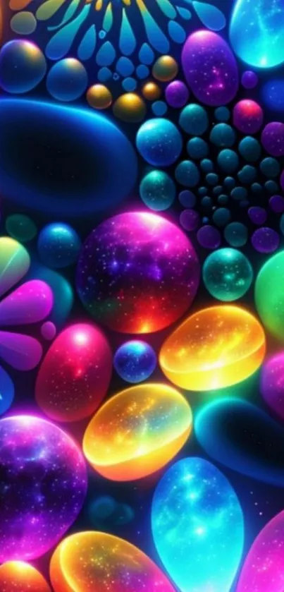 Colorful abstract bubble art with vibrant hues.