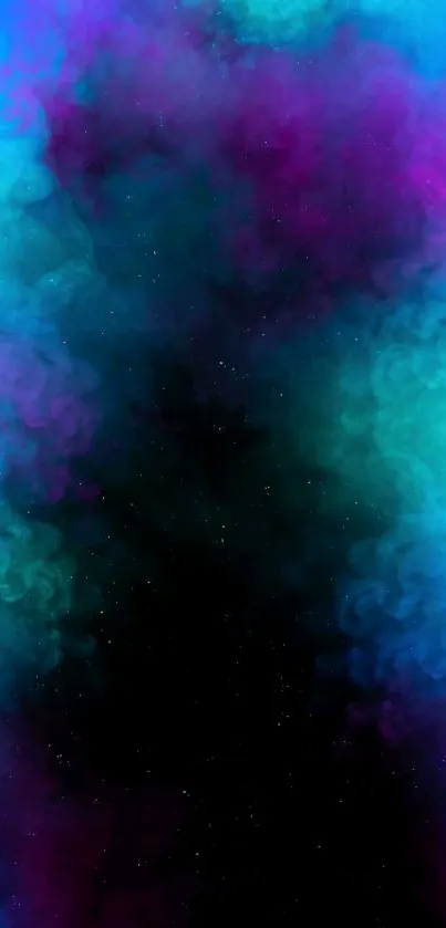 Vibrant abstract galaxy wallpaper with blue and purple hues