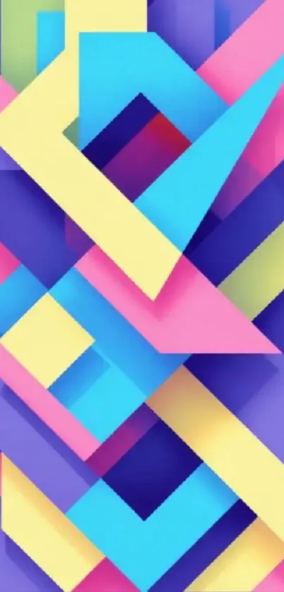 Colorful abstract geometric wallpaper for mobile with vibrant patterns.