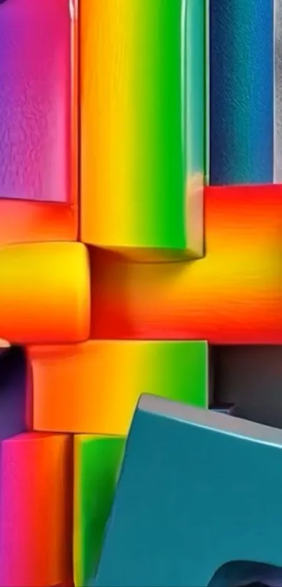 Colorful abstract geometric design wallpaper with vibrant hues.