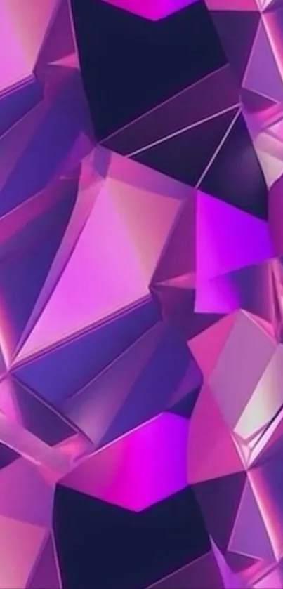 Vibrant abstract geometric design with purple and pink hues.