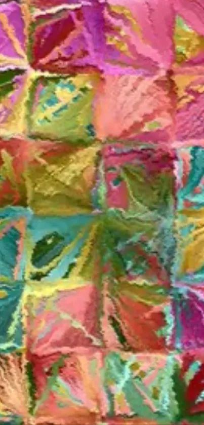 Vibrant abstract geometric pattern with colorful hues.
