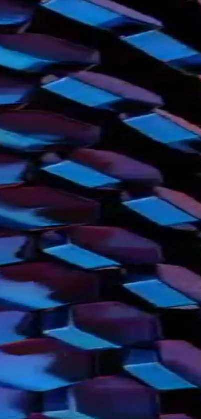 Abstract geometric wallpaper in blue and purple tones.