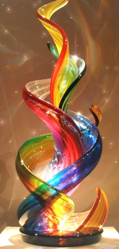 Colorful and intricate glass sculpture with vibrant abstract swirls.