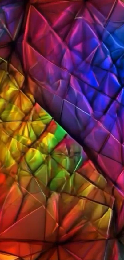 Colorful abstract glass-inspired wallpaper design.