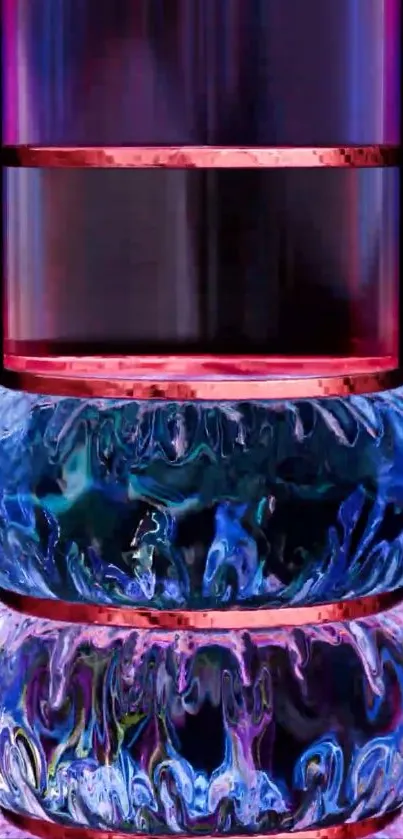 Vibrant abstract glass art design in vivid colors.