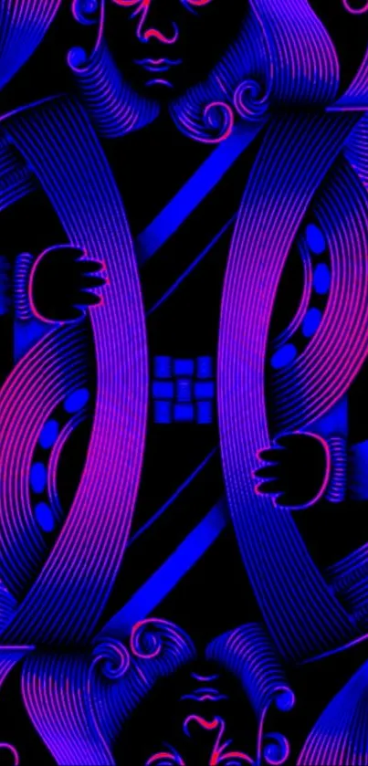 Colorful abstract wallpaper in purple and blue tones.