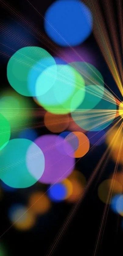 Vibrant abstract bokeh wallpaper with colorful lights.