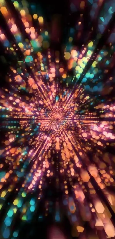 Abstract wallpaper with vibrant colored light burst