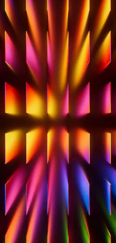 Vibrant abstract wallpaper with colorful light streaks in dynamic hues.