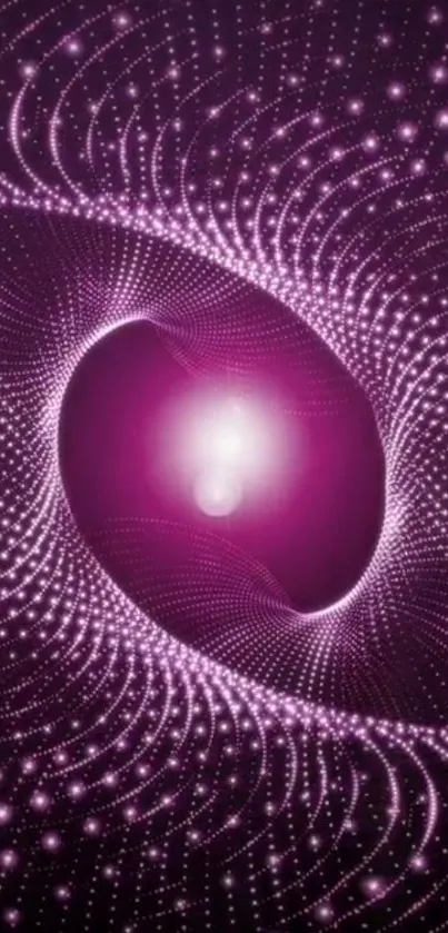 Abstract wallpaper with vibrant swirling purple lights.