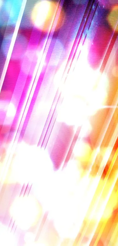 Vibrant abstract wallpaper with colorful light streaks.