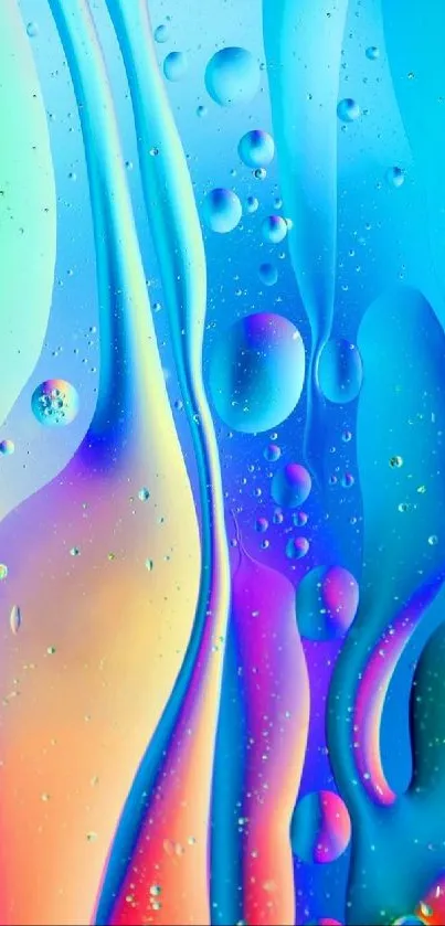 Vibrant abstract liquid art wallpaper with colorful gradients and fluid shapes.