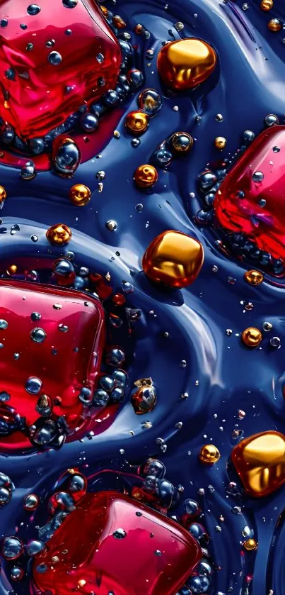 Abstract liquid design with vibrant colors and dynamic shapes.