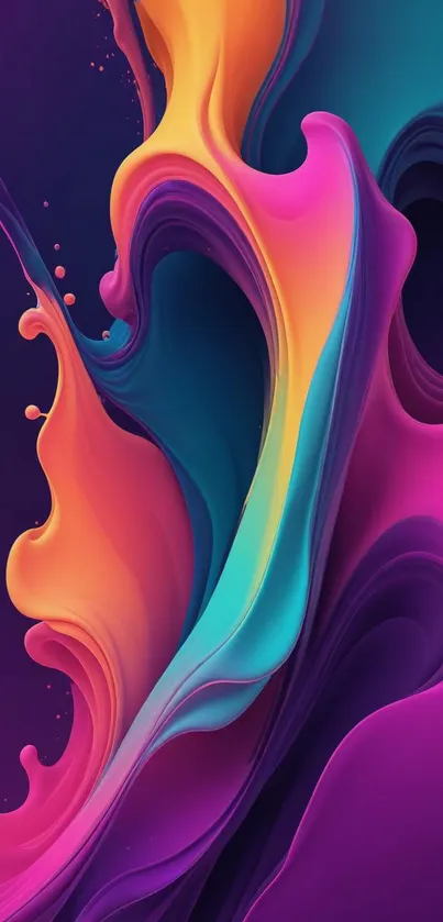 Vibrant abstract liquid art phone wallpaper.