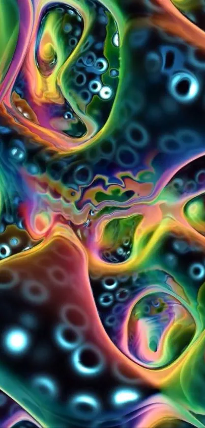 Vibrant abstract wallpaper with fluid patterns and bold colors.