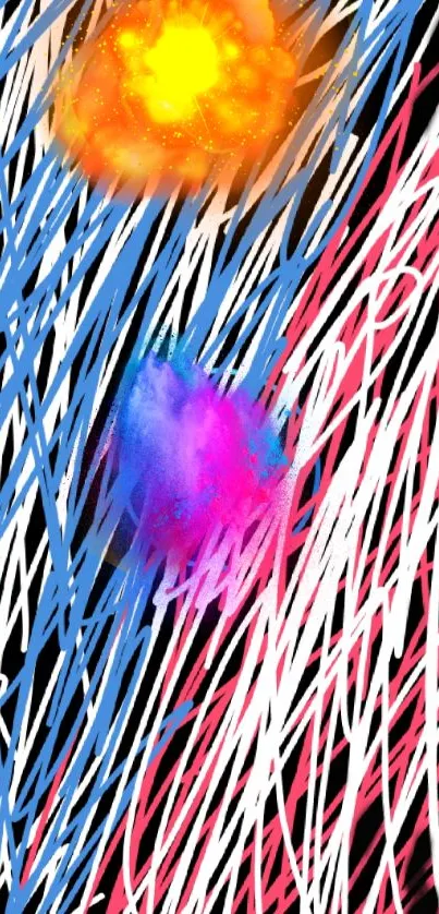 Vibrant abstract mobile phone wallpaper with colorful brush strokes.