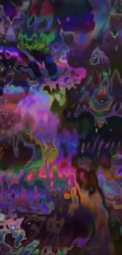 Vibrant abstract mobile phone wallpaper with colorful fluid shapes.