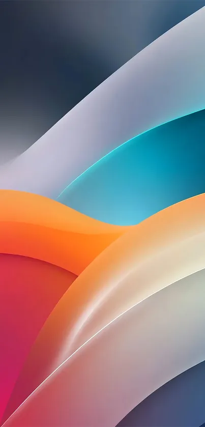 Vibrant abstract waves wallpaper design.