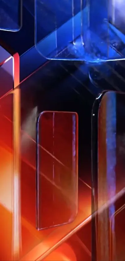 Vibrant geometric abstract mobile wallpaper.